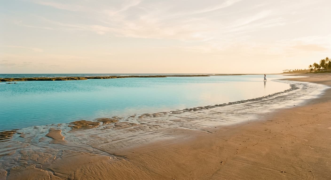 Praia de Muro Alto ao entardecer, Pernambuco